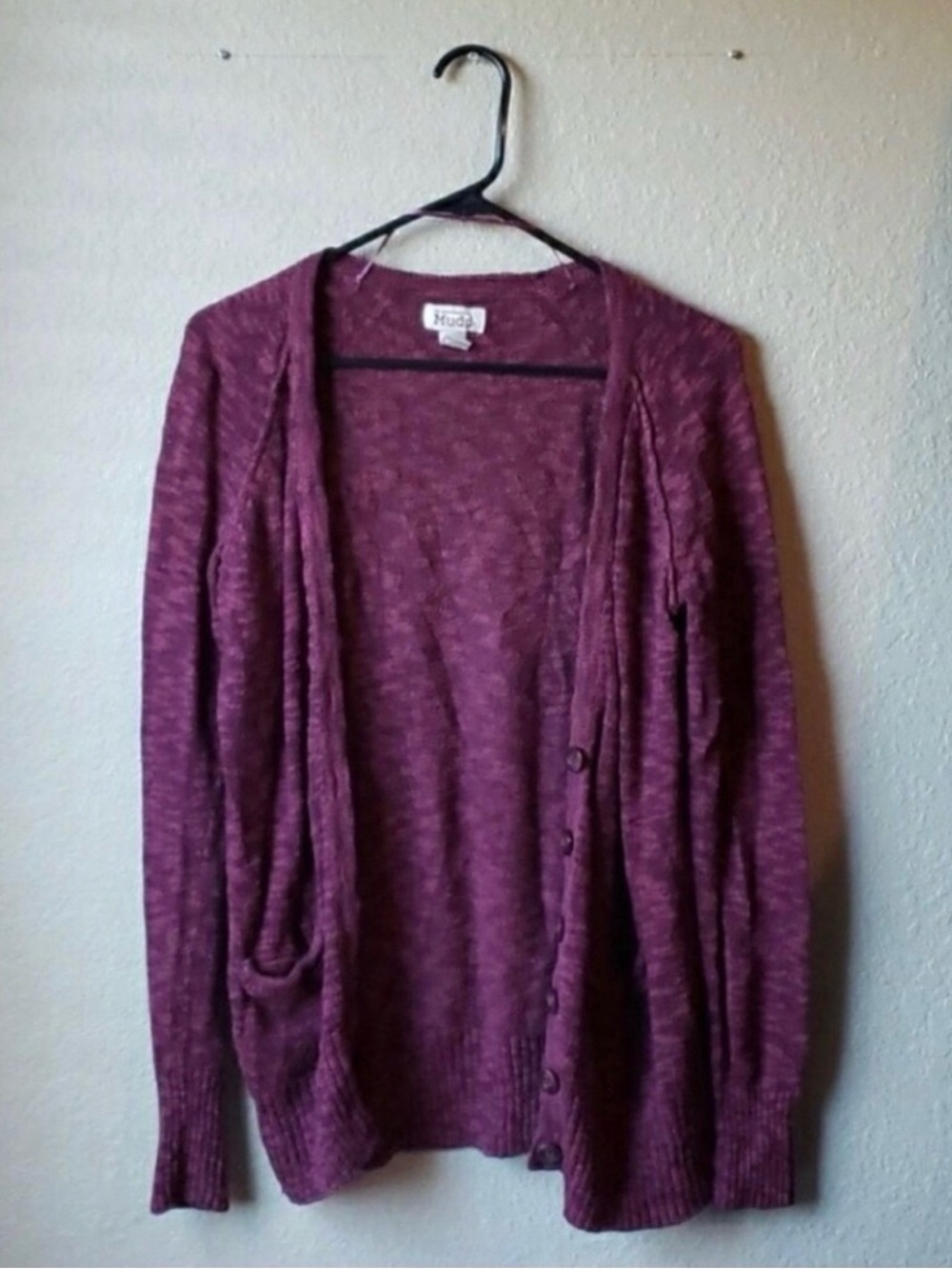 Mudd Cardigan Women’s Y2K Maroon Casual Button Cardigan Sweater Juniors' Large